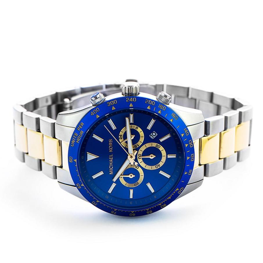 Michael Kors Layton Chronograph Blue Dial Two Tone Steel Strap Watch For Men - MK8825