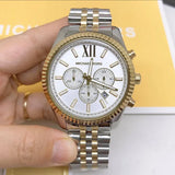 Michael Kors Lexington Silver Dial Two Tone Steel Strap Watch for Men - MK8344 Buy Now By Michael Kors
