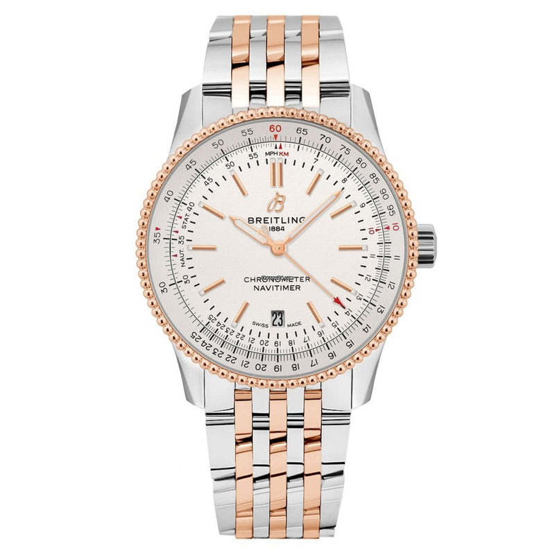 Breitling Navitimer Automatic 41 White Dial Two Tone Steel Strap Watch for Men - U17326211G1U1
