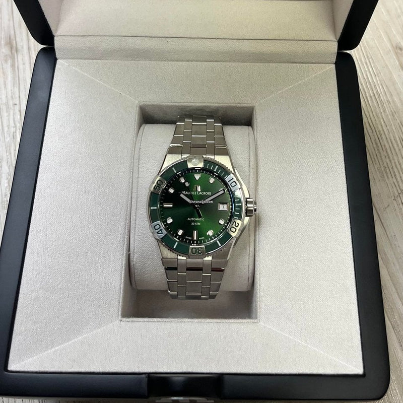 Maurice Lacroix Aikon Venturer Green Dial Silver Steel Strap Watch for Men - AI6057-SSL52-630-1 Buy Now By Maurice Lacroix