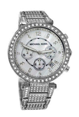 Michael Kors Parker Mother of Pearl Dial Diamonds Silver Steel Strap Watch for Women - MK5572 Buy Now By Michael Kors