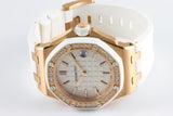 Audemars Piguet Royal Oak Offshore Diamonds White Dial White Rubber Strap Watch for Women - 67540OK.ZZ.D010CA.01