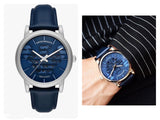 Emporio Armani Luigi Automatic Blue Dial Blue Leather Strap Watch For Men - AR60030 Buy Now By Emporio Armani