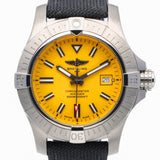 Shop Breitling Avenger Automatic 45 Seawolf Yellow Dial Black Nylon Strap Watch for Men - A17319101I1X1 in USA