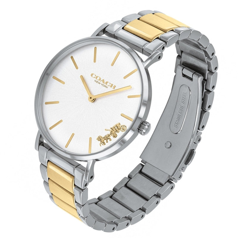 Coach Perry Silver Dial Two Tone Steel Strap Watch for Women - 14503347 Buy Now By Coach