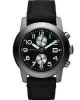 Marc Jacobs Larry Chronograph Black Dial Black Leather Strap Watch for Men - MBM5054 Buy Now By Marc Jacobs