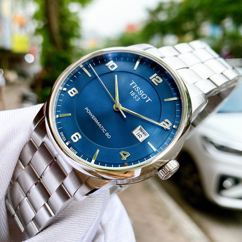Tissot Luxury Powermatic 80 Blue Dial Silver Steel Strap Watch For Men - T086.407.11.047.00 Buy Now By Tissot