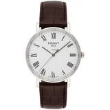 Tissot T Classic Everytime White Dial Brown Leather Strap Watch For Men - T109.410.16.033.00