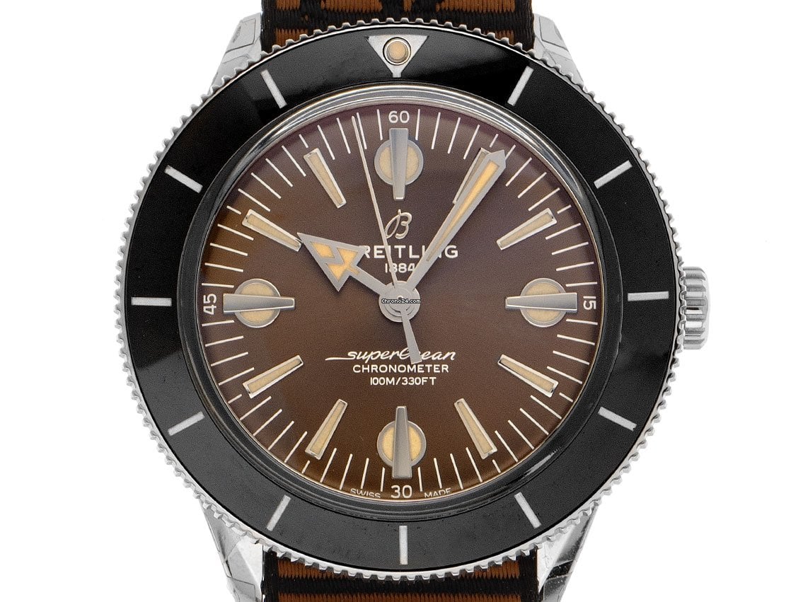 Breitling Superocean Heritage '57 Outerknown Brown Dial Brown NATO Strap Watch for Men - A103703A1Q1W1