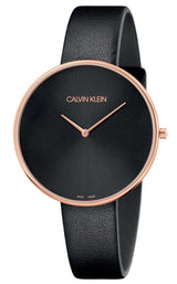 Calvin Klein Full Moon Black Dial Black Leather Strap Watch for Women - K8Y236C1 Buy Now By Calvin Klein