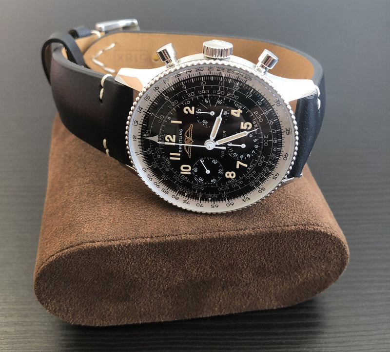 Breitling Navitimer Ref. 806 1959 Re-Edition Black Dial Brown Leather Strap Watch for Men - AB0910371B1X1