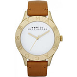 Shop Marc Jacobs Blade White Dial Brown Leather Strap Watch for Women - MBM1218 in USA