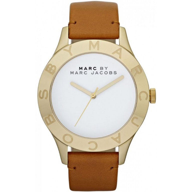 Shop Marc Jacobs Blade White Dial Brown Leather Strap Watch for Women - MBM1218 in USA