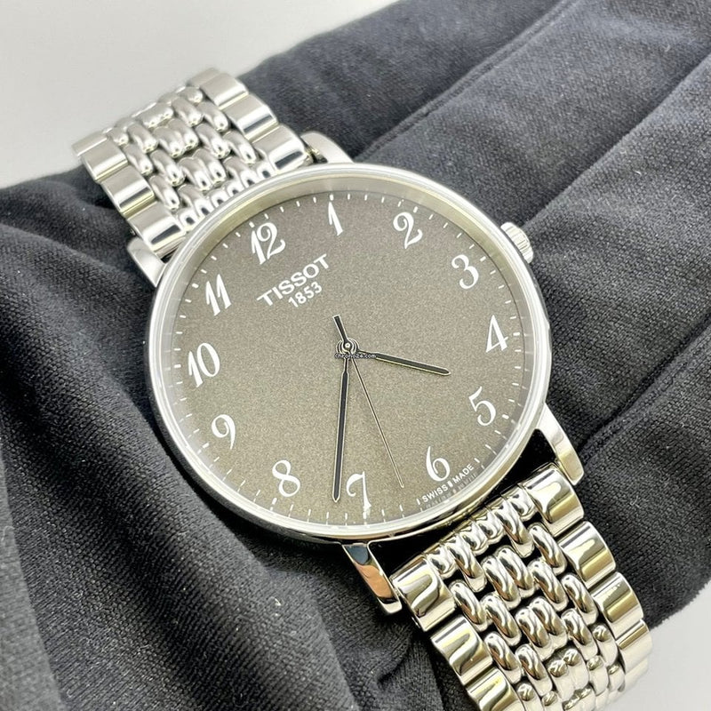 Tissot T Classic Everytime Quartz Black Dial Silver Steel Strap Watch for Men - T109.410.11.072.00 Buy Now By Tissot