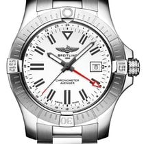 Shop Breitling Avenger Automatic GMT 43 White Dial Black Nylon Strap Watch for Men - A32397101A1X1 in USA