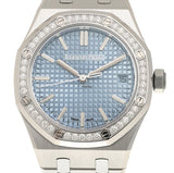 Audemars Piguet Royal Oak Diamonds Light Blue Dial Silver Steel Strap Watch for Women - 15551ST.ZZ.1356ST.04