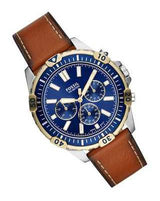 Fossil Garrett Chronograph Blue Dial Brown Leather Strap Watch for Men - FS5625 Buy Now By Fossil