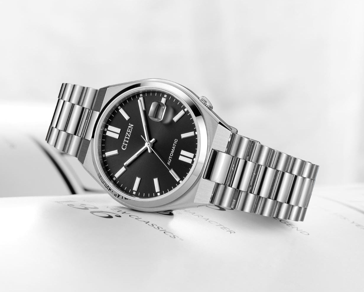 Citizen Tsuyosa Automatic Black Dial Silver Steel Strap Watch For Men - NJ0150-81E