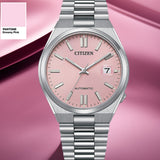 Citizen x Pantone Automatic Dreamy Pink Dial Silver Steel Strap Watch For Men - NJ0158-89X