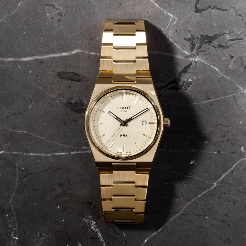 Tissot PRX Champagne Yellow Gold Dial Gold Steel Strap Watch for Men - T137.410.33.021.00 Buy Now By Tissot