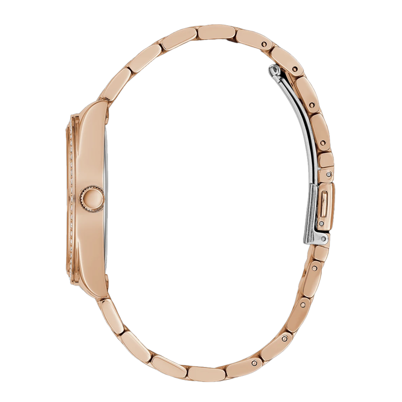 Guess Luna Diamonds Rose Gold Dial Rose Gold Steel Strap Watch for Women - GW0307L3 Buy Now By Guess