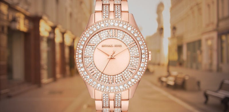 Michael Kors Harlowe Rose Gold Dial Rose Gold Steel Strap Watch For Women - MK4710 Buy Now By Michael Kors