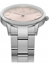 Daniel Wellington Iconic Pink Dial Silver Steel Strap Watch For Women - DW00100329 Buy Now By Daniel Wellington