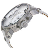 Diesel Badass Chronograph White Dial White Leather Strap Watch For Men - DZ7265 Buy Now By Diesel