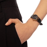 Gucci G Timeless Quartz Black Dial Black Leather Strap Watch For Women - YA126581A