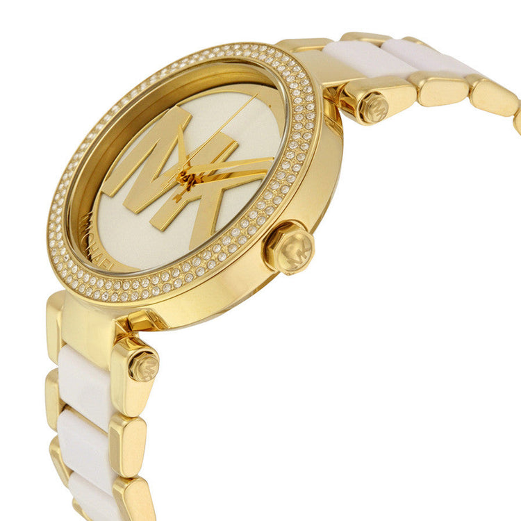 Michael Kors Parker White Dial Two Tone Steel Strap Watch for Women - MK6313 Buy Now By Michael Kors