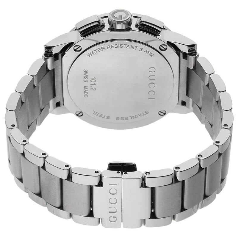 Shop Gucci G Chrono Chronograph Silver Dial Silver Steel Strap Watch For Men - YA101201 in USA