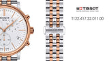 Tissot Carson Premium Chronograph White Dial Two Tone Steel Strap Watch For Men - T122.417.22.011.00