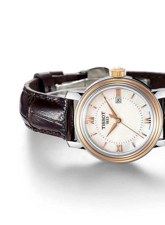 Tissot Bridgeport Lady White Dial Brown Leather Strap Watch For Women - T097.010.26.118.00 Buy Now By Tissot