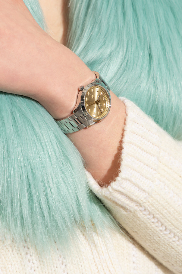 Shop Gucci G Timeless Quartz Gold Dial Silver Steel Strap Watch for Women - YA1265035 in USA