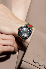 Gucci Dive Automatic Black Dial Two Tone Rubber Strap Watch for Men - YA136349 Buy Now By Gucci