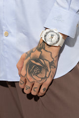 Shop Gucci Dive Automatic Transparent Dial White Rubber Strap Watch For Men - YA136343 in USA