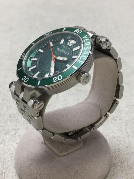 Versace Greca Sport Quartz Green Dial Silver Steel Strap Watch For Men - VEZ300421 Buy Now By Versace