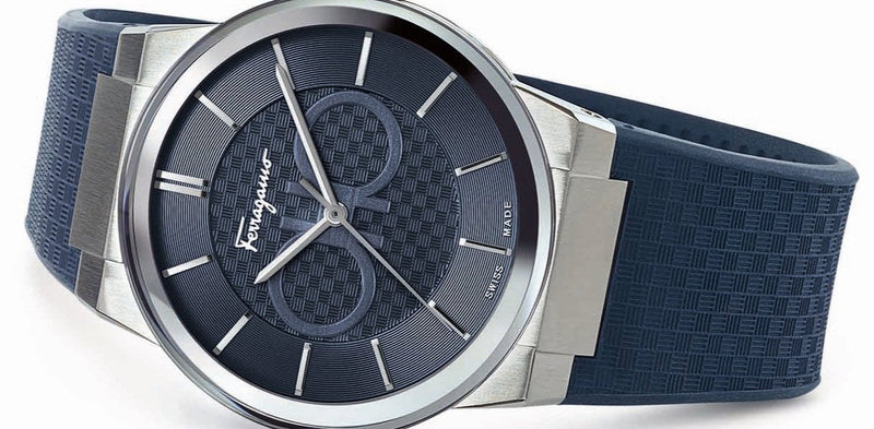 Salvatore Ferragamo Sapphire Blue Dial Blue Rubber Strap Watch for Men - SFHP00120 Buy Now By Salvatore Ferragamo