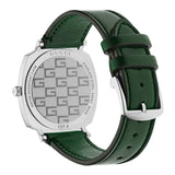 Gucci Grip Silver Dial Green Leather Strap Unisex Watch - YA157412