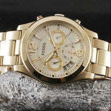 Fossil Boyfriend Gold Dial Gold Steel Strap Watch for Women - ES3884 Buy Now By Fossil