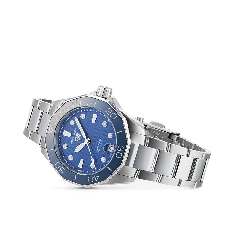 Tag Heuer Aquaracer Professional 300 Automatic Diamonds Blue Dial Silver Steel Strap Watch for Women - WBP231B.BA0618 Buy Now By Tag Heuer