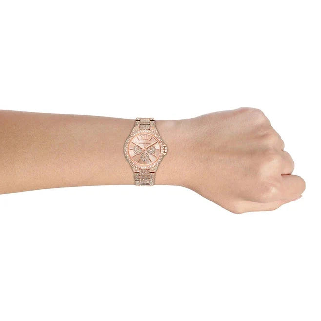 Michael Kors Camille Multifunctional Crystals Rose Gold Dial Rose Gold Steel Strap Watch for Women - MK6961 Buy Now By Michael Kors