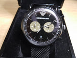 Emporio Armani Aviator Black Dial Black Mesh Bracelet Watch For Men - AR11142 Buy Now By Emporio Armani