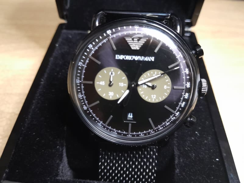 Emporio Armani Aviator Black Dial Black Mesh Bracelet Watch For Men - AR11142 Buy Now By Emporio Armani