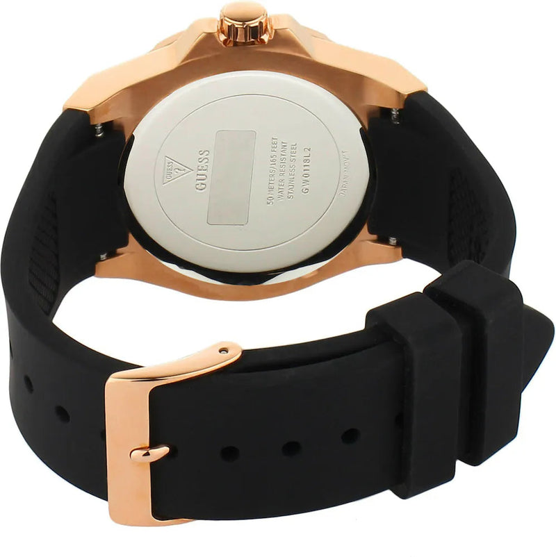 Shop Guess Venus Diamonds Black Dial Black Rubber Strap Watch for Women - GW0118L2 in USA