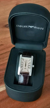 Emporio Armani Classic Beige Dial Brown Leather Strap Watch For Women - AR0155 Buy Now By Emporio Armani