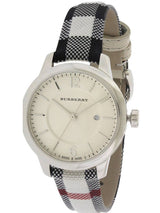 Shop Burberry Classic Stone Silver Dial Horseberry Black Leather Strap Watch for Women - BU10103 in USA