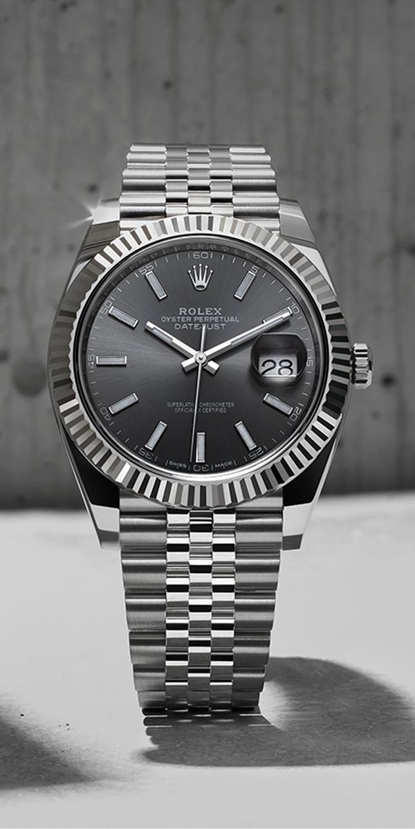 Rolex Datejust 41 Oyster Grey Dial Two Tone Oystersteel & White Gold Strap Watch for Men - M126334-0014