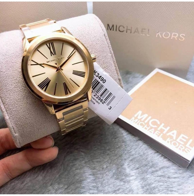 Michael Kors Hartman Quartz Gold Dial Gold Steel Strap Watch For Women - MK3490 Buy Now By Michael Kors