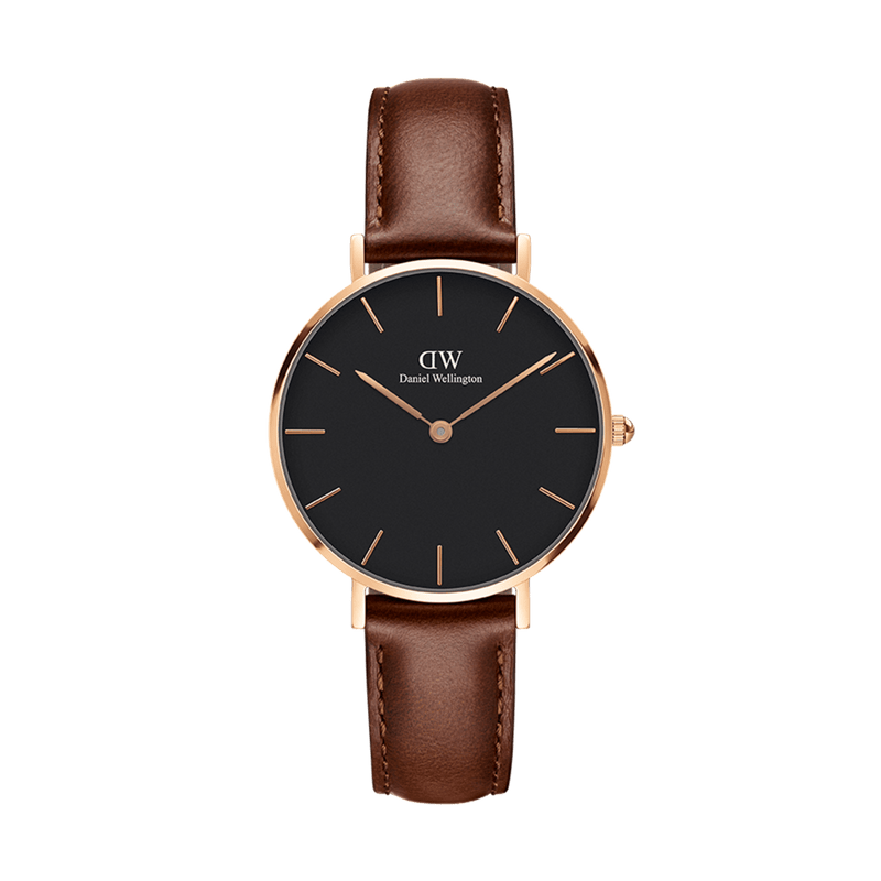 Daniel Wellington Petite St Mawes Black Dial Brown Leather Strap Watch For Women - DW00100169 Buy Now By Daniel Wellington